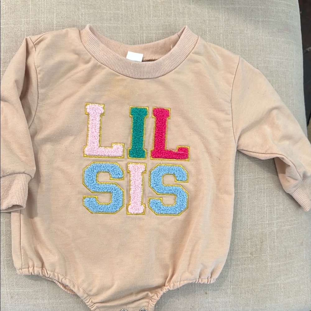 Lil Sis Tan Baby Onesie